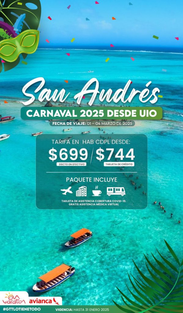 SAN ANDRÉS CARNAVAL 2025 DESDE UIO